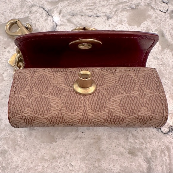 Coach Lipstick Holder in Signature Canvas with Tea Rose Turnlock - Picture 5 of 8